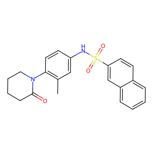 N-[3-methyl-4-(2-oxopiperidin-1-yl)phenyl]naphthalene-2-sulfonamide structure