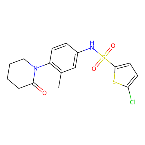5-chloro-N-(3-methyl-4-(2-oxopiperidin-1-yl)phenyl)thiophene-2-sulfonamide structure