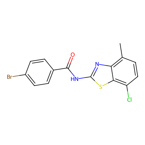 4-bromo-N-(7-chloro-4-methyl-1,3-benzothiazol-2-yl)benzamide structure