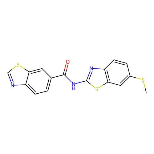 N-(6-(methylthio)benzo[d]thiazol-2-yl)benzo[d]thiazole-6-carboxamide structure