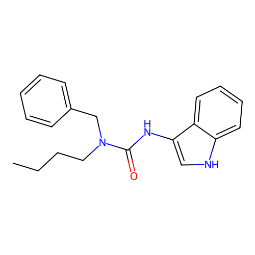 1-benzyl-1-butyl-3-(1H-indol-3-yl)urea structure