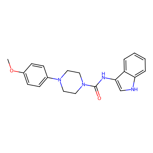 N-(1H-indol-3-yl)-4-(4-methoxyphenyl)piperazine-1-carboxamide structure