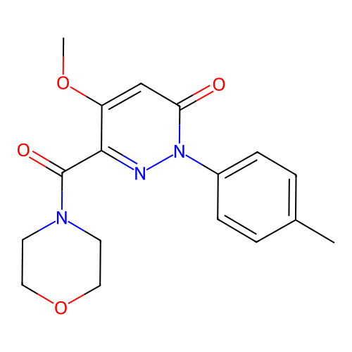 5-Methoxy-2-(4-methylphenyl)-6-(morpholine-4-carbonyl)pyridazin-3-one structure