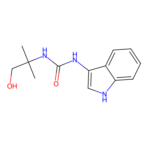 1-(1-hydroxy-2-methylpropan-2-yl)-3-(1H-indol-3-yl)urea structure