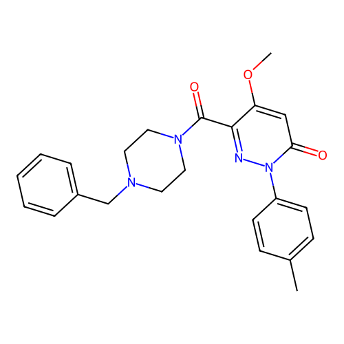 6-(4-Benzylpiperazine-1-carbonyl)-5-methoxy-2-(4-methylphenyl)pyridazin-3-one structure