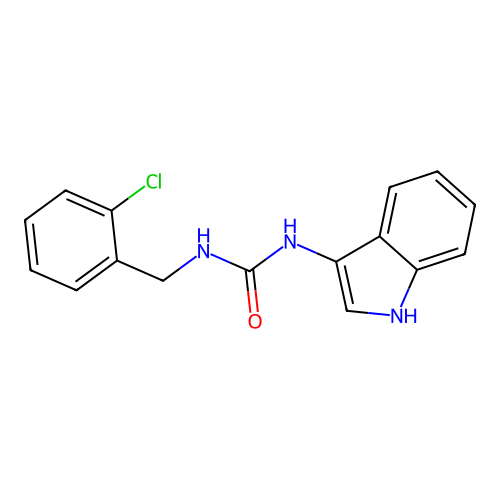 1-[(2-chlorophenyl)methyl]-3-(1H-indol-3-yl)urea structure