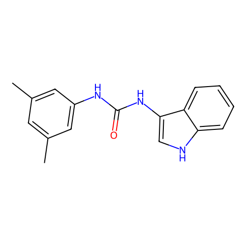 1-(3,5-dimethylphenyl)-3-(1H-indol-3-yl)urea structure
