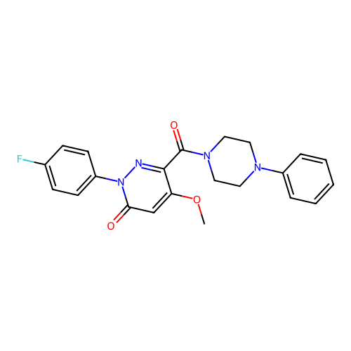2-(4-Fluorophenyl)-5-methoxy-6-(4-phenylpiperazine-1-carbonyl)pyridazin-3-one structure