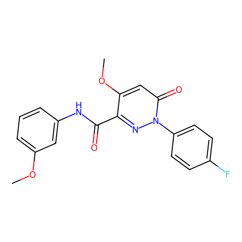 1-(4-fluorophenyl)-4-methoxy-N-(3-methoxyphenyl)-6-oxo-1,6-dihydropyridazine-3-carboxamide structure