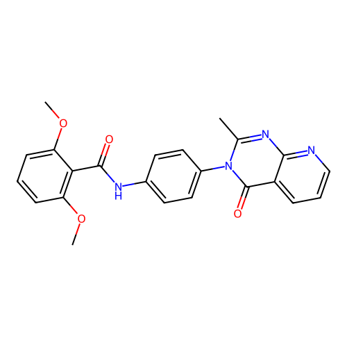 2,6-dimethoxy-N-[4-(2-methyl-4-oxopyrido[2,3-d]pyrimidin-3-yl)phenyl]benzamide structure