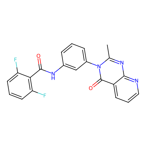 2,6-difluoro-N-[3-(2-methyl-4-oxopyrido[2,3-d]pyrimidin-3-yl)phenyl]benzamide structure