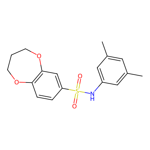 N-(3,5-dimethylphenyl)-3,4-dihydro-2H-1,5-benzodioxepine-7-sulfonamide structure
