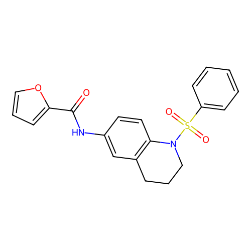 N-[1-(benzenesulfonyl)-3,4-dihydro-2H-quinolin-6-yl]furan-2-carboxamide structure