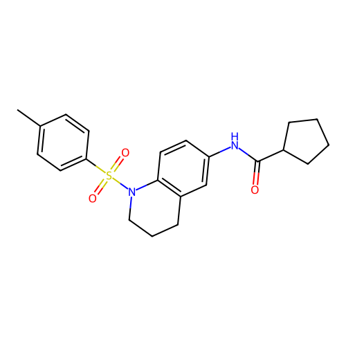 N-(1-tosyl-1,2,3,4-tetrahydroquinolin-6-yl)cyclopentanecarboxamide structure