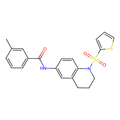 3-methyl-N-(1-thiophen-2-ylsulfonyl-3,4-dihydro-2H-quinolin-6-yl)benzamide structure