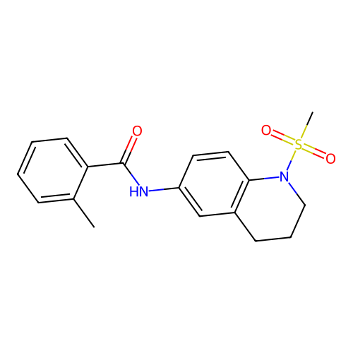 2-methyl-N-(1-methylsulfonyl-3,4-dihydro-2H-quinolin-6-yl)benzamide structure