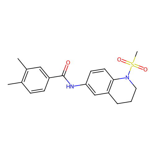 3,4-dimethyl-N-(1-methylsulfonyl-3,4-dihydro-2H-quinolin-6-yl)benzamide structure