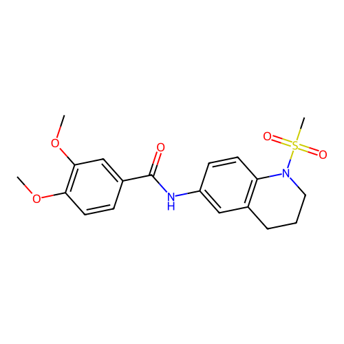 3,4-dimethoxy-N-(1-methylsulfonyl-3,4-dihydro-2H-quinolin-6-yl)benzamide structure