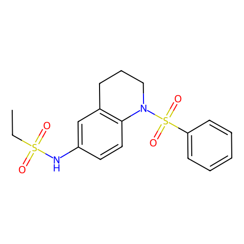 N-[1-(benzenesulfonyl)-3,4-dihydro-2H-quinolin-6-yl]ethanesulfonamide structure