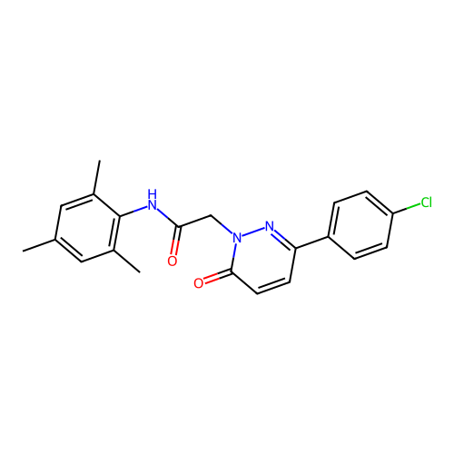 2-(3-(4-chlorophenyl)-6-oxopyridazin-1(6H)-yl)-N-mesitylacetamide structure