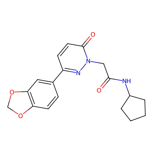 2-[3-(1,3-benzodioxol-5-yl)-6-oxopyridazin-1-yl]-N-cyclopentylacetamide structure