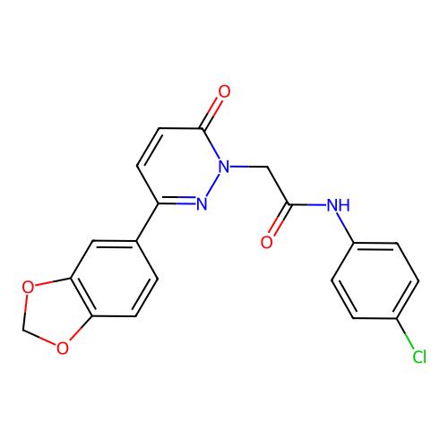 2-[3-(1,3-benzodioxol-5-yl)-6-oxopyridazin-1-yl]-N-(4-chlorophenyl)acetamide structure