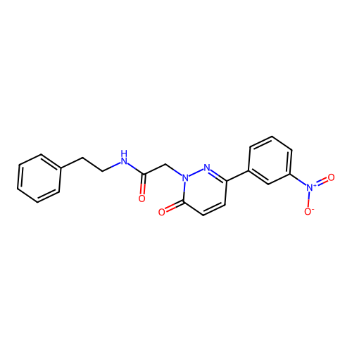 2-(3-(3-nitrophenyl)-6-oxopyridazin-1(6H)-yl)-N-phenethylacetamide structure