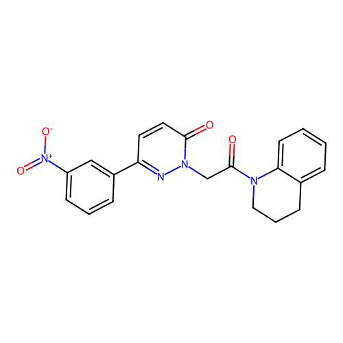 2-[2-(3,4-dihydro-2H-quinolin-1-yl)-2-oxoethyl]-6-(3-nitrophenyl)pyridazin-3-one structure