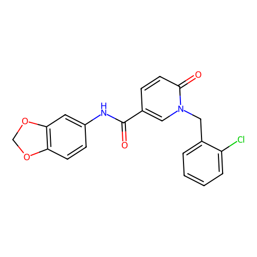 N-(1,3-benzodioxol-5-yl)-1-[(2-chlorophenyl)methyl]-6-oxopyridine-3-carboxamide structure