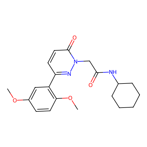 N-cyclohexyl-2-[3-(2,5-dimethoxyphenyl)-6-oxopyridazin-1-yl]acetamide structure