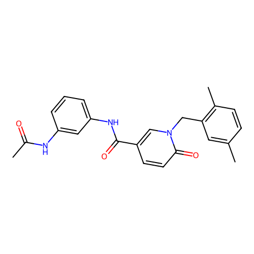 N-(3-acetamidophenyl)-1-[(2,5-dimethylphenyl)methyl]-6-oxopyridine-3-carboxamide structure