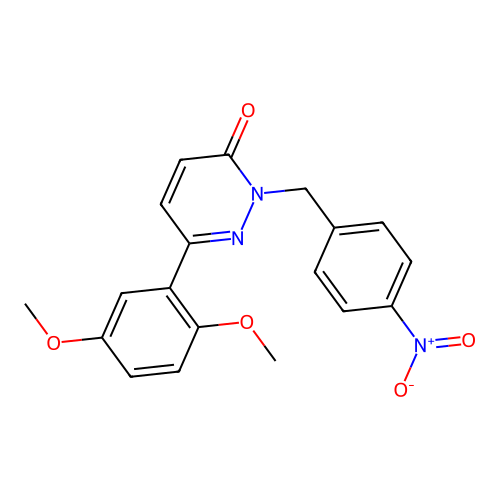 6-(2,5-Dimethoxyphenyl)-2-[(4-nitrophenyl)methyl]pyridazin-3-one structure