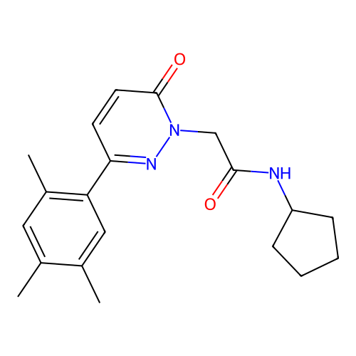 N-cyclopentyl-2-[6-oxo-3-(2,4,5-trimethylphenyl)pyridazin-1-yl]acetamide structure