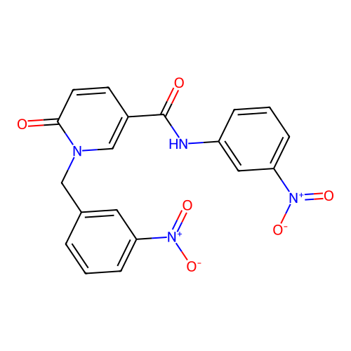 N-(3-nitrophenyl)-1-[(3-nitrophenyl)methyl]-6-oxopyridine-3-carboxamide structure