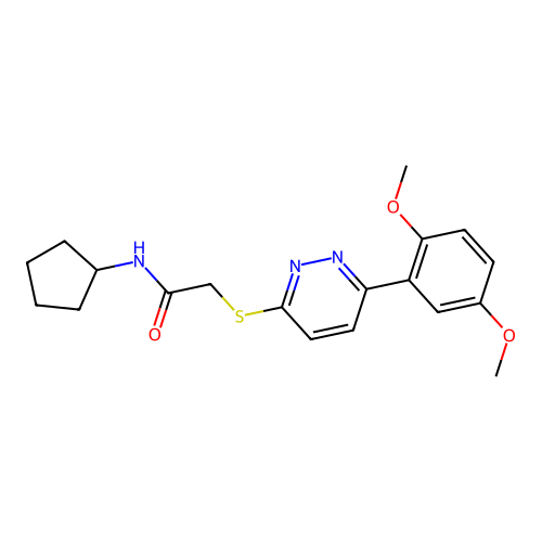 N-cyclopentyl-2-[6-(2,5-dimethoxyphenyl)pyridazin-3-yl]sulfanylacetamide structure