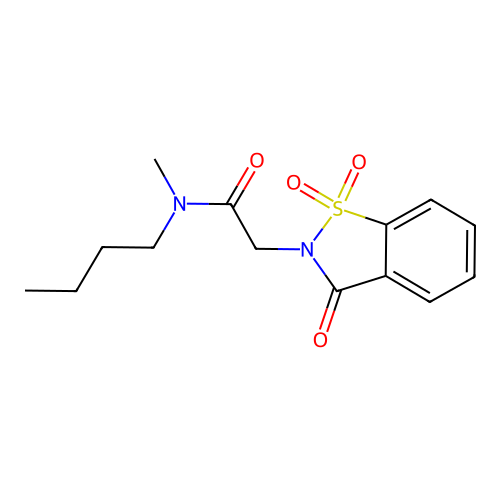N-butyl-2-(1,1-dioxido-3-oxo-1,2-benzothiazol-2(3H)-yl)-N-methylacetamide structure