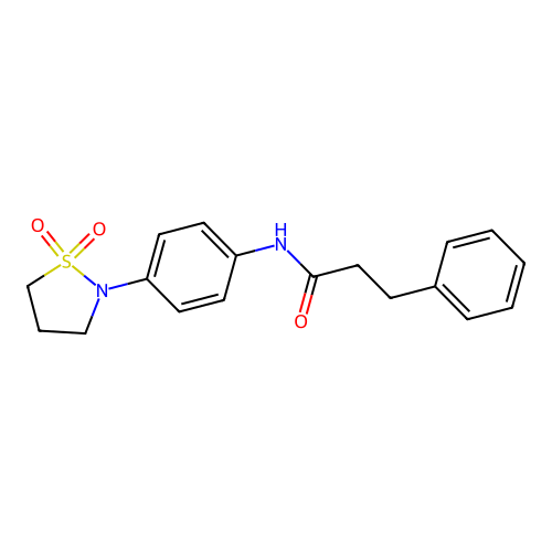 N-[4-(1,1-dioxo-1lambda6,2-thiazolidin-2-yl)phenyl]-3-phenylpropanamide structure