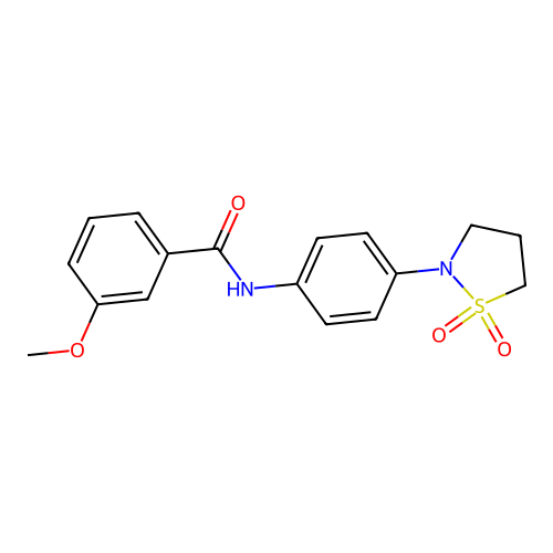 N-[4-(1,1-dioxo-1lambda6,2-thiazolidin-2-yl)phenyl]-3-methoxybenzamide structure