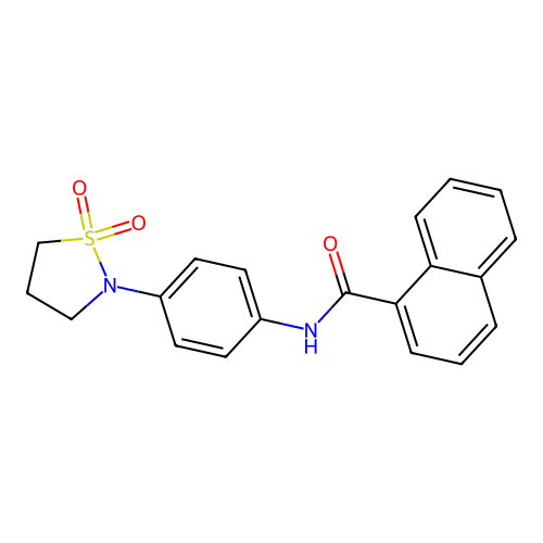 N-(4-(1,1-dioxidoisothiazolidin-2-yl)phenyl)-1-naphthamide structure