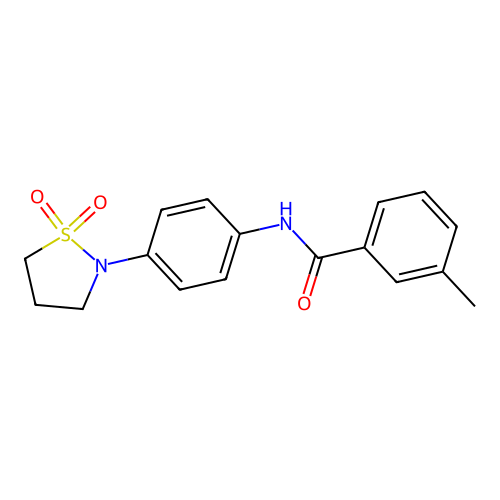 N-(4-(1,1-dioxidoisothiazolidin-2-yl)phenyl)-3-methylbenzamide structure