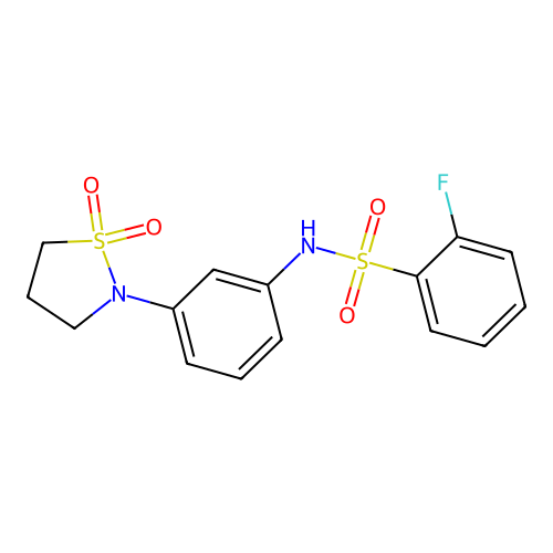 N-(3-(1,1-dioxidoisothiazolidin-2-yl)phenyl)-2-fluorobenzenesulfonamide structure