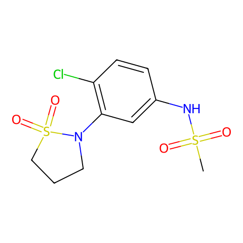 N-(4-chloro-3-(1,1-dioxidoisothiazolidin-2-yl)phenyl)methanesulfonamide structure