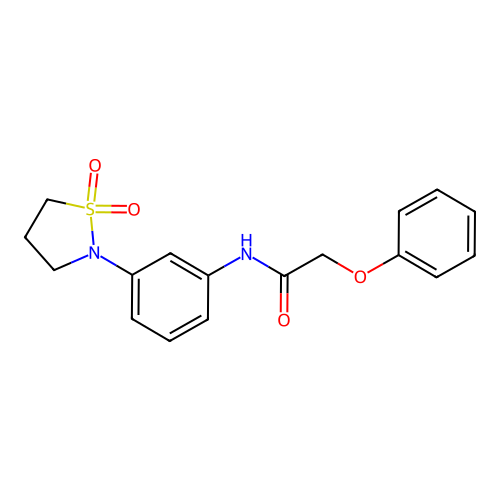 N-(3-(1,1-dioxidoisothiazolidin-2-yl)phenyl)-2-phenoxyacetamide structure