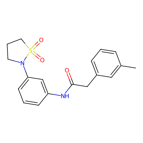 N-(3-(1,1-dioxidoisothiazolidin-2-yl)phenyl)-2-(m-tolyl)acetamide structure