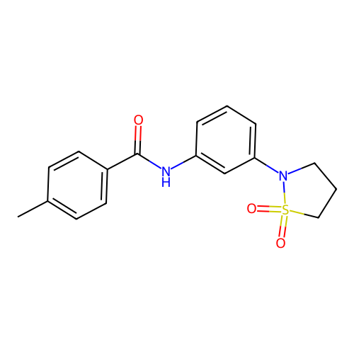 N-(3-(1,1-dioxidoisothiazolidin-2-yl)phenyl)-4-methylbenzamide structure