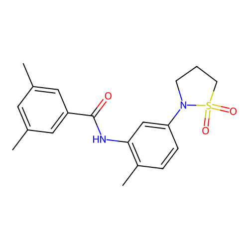 N-(5-(1,1-dioxidoisothiazolidin-2-yl)-2-methylphenyl)-3,5-dimethylbenzamide structure