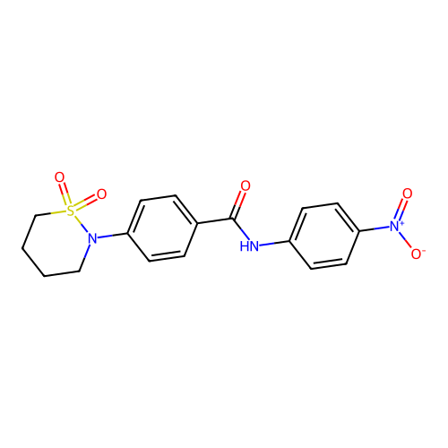 4-(1,1-dioxothiazinan-2-yl)-N-(4-nitrophenyl)benzamide structure