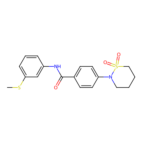 4-(1,1-dioxido-1,2-thiazinan-2-yl)-N-(3-(methylthio)phenyl)benzamide structure
