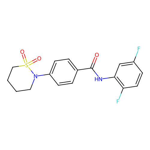 N-(2,5-difluorophenyl)-4-(1,1-dioxothiazinan-2-yl)benzamide structure