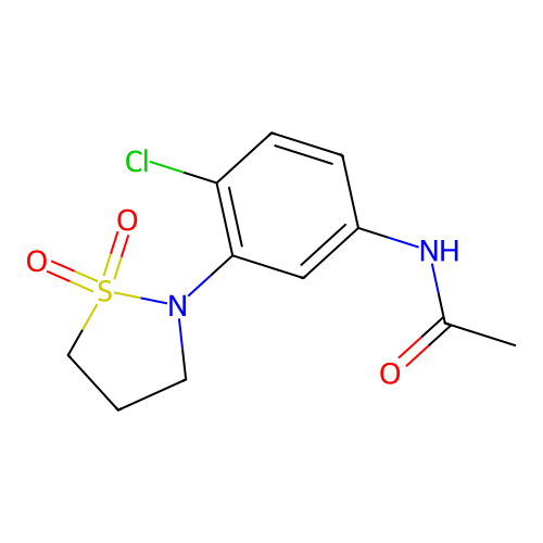 N-(4-chloro-3-(1,1-dioxidoisothiazolidin-2-yl)phenyl)acetamide structure